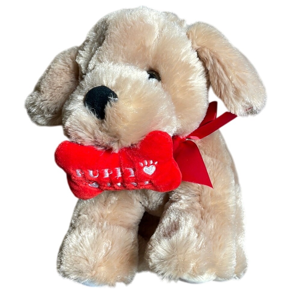 Kellytoy Puppy Dog Love Plush Stuffed Animal,‎ Tan Red, 13",  Ages 3+, Q034